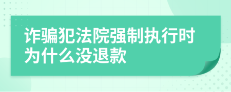 诈骗犯法院强制执行时为什么没退款