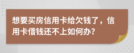 想要买房信用卡给欠钱了，信用卡借钱还不上如何办？