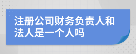 注册公司财务负责人和法人是一个人吗