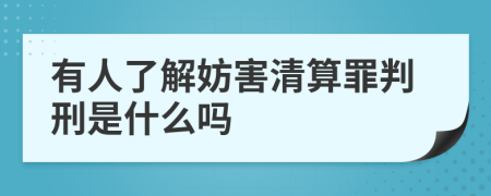 有人了解妨害清算罪判刑是什么吗