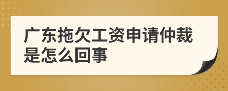广东拖欠工资申请仲裁是怎么回事