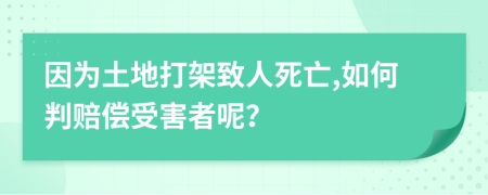 因为土地打架致人死亡,如何判赔偿受害者呢？