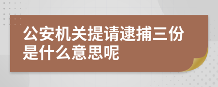 公安机关提请逮捕三份是什么意思呢