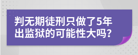 判无期徒刑只做了5年出监狱的可能性大吗？