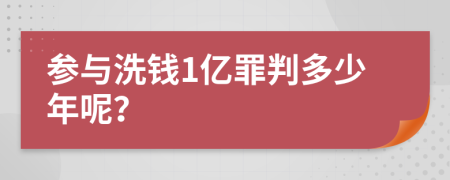 参与洗钱1亿罪判多少年呢？