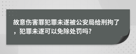故意伤害罪犯罪未遂被公安局给刑拘了，犯罪未遂可以免除处罚吗?