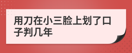 用刀在小三脸上划了口子判几年