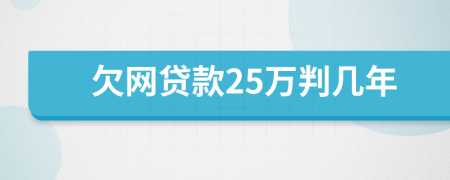 欠网贷款25万判几年
