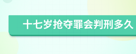 十七岁抢夺罪会判刑多久