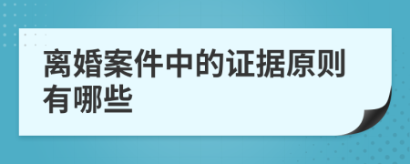 离婚案件中的证据原则有哪些