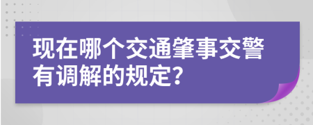 现在哪个交通肇事交警有调解的规定？