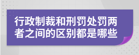 行政制裁和刑罚处罚两者之间的区别都是哪些