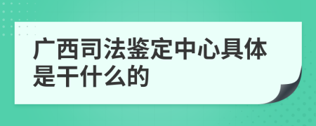 广西司法鉴定中心具体是干什么的