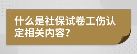 什么是社保试卷工伤认定相关内容？