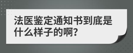 法医鉴定通知书到底是什么样子的啊？