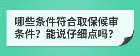 哪些条件符合取保候审条件？能说仔细点吗？