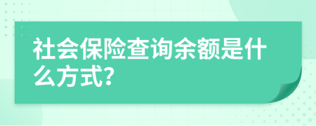 社会保险查询余额是什么方式？