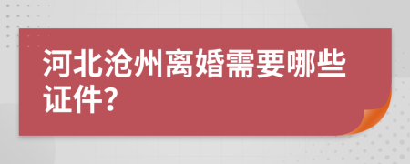 河北沧州离婚需要哪些证件？