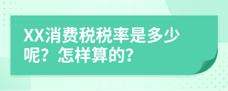 XX消费税税率是多少呢？怎样算的？