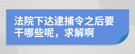 法院下达逮捕令之后要干哪些呢，求解啊