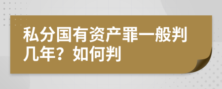 私分国有资产罪一般判几年？如何判