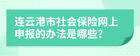 连云港市社会保险网上申报的办法是哪些？