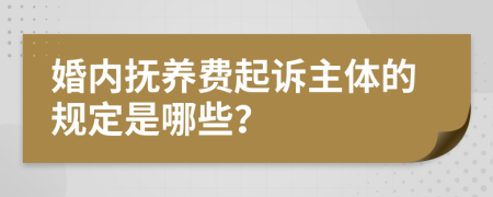 婚内抚养费起诉主体的规定是哪些？