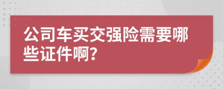 公司车买交强险需要哪些证件啊？