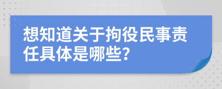 想知道关于拘役民事责任具体是哪些？