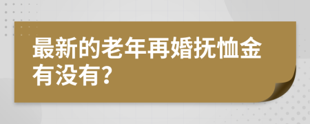 最新的老年再婚抚恤金有没有？