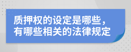 质押权的设定是哪些，有哪些相关的法律规定