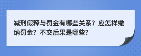 减刑假释与罚金有哪些关系？应怎样缴纳罚金？不交后果是哪些？