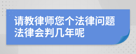 请教律师您个法律问题法律会判几年呢