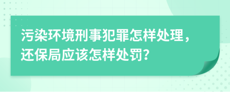 污染环境刑事犯罪怎样处理，还保局应该怎样处罚？