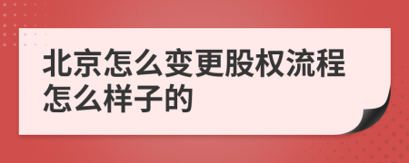 北京怎么变更股权流程怎么样子的