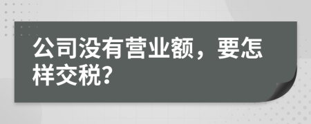 公司没有营业额，要怎样交税？