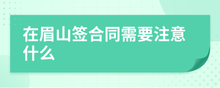 在眉山签合同需要注意什么