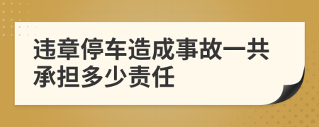 违章停车造成事故一共承担多少责任