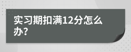 实习期扣满12分怎么办？