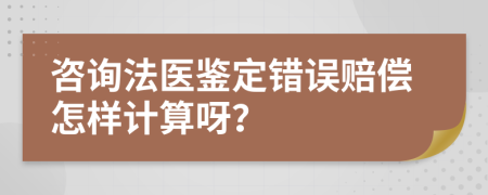 咨询法医鉴定错误赔偿怎样计算呀？