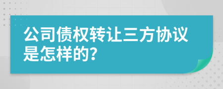 公司债权转让三方协议是怎样的？