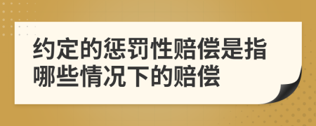 约定的惩罚性赔偿是指哪些情况下的赔偿