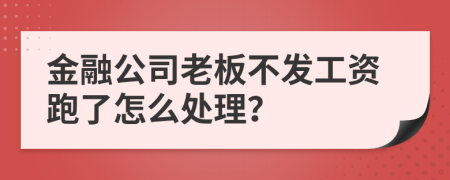 金融公司老板不发工资跑了怎么处理？