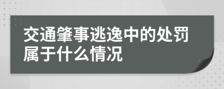 交通肇事逃逸中的处罚属于什么情况