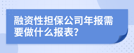 融资性担保公司年报需要做什么报表？