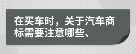 在买车时，关于汽车商标需要注意哪些、