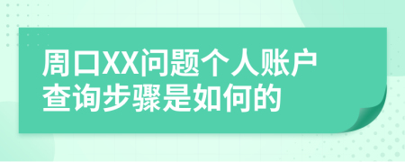周口XX问题个人账户查询步骤是如何的