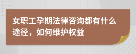 女职工孕期法律咨询都有什么途径，如何维护权益