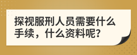 探视服刑人员需要什么手续，什么资料呢？