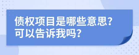 债权项目是哪些意思？可以告诉我吗？